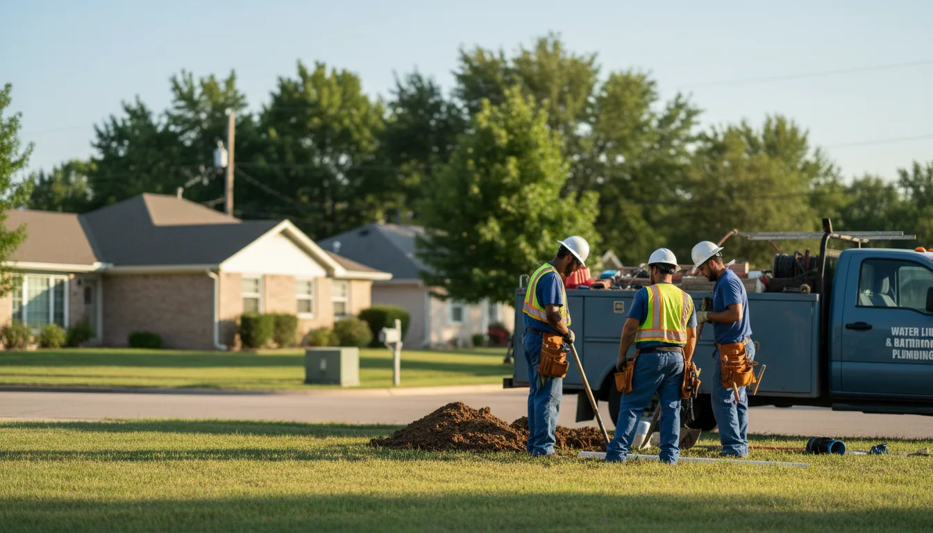 Residential water line and bathroom plumbing service in Marysville, IN